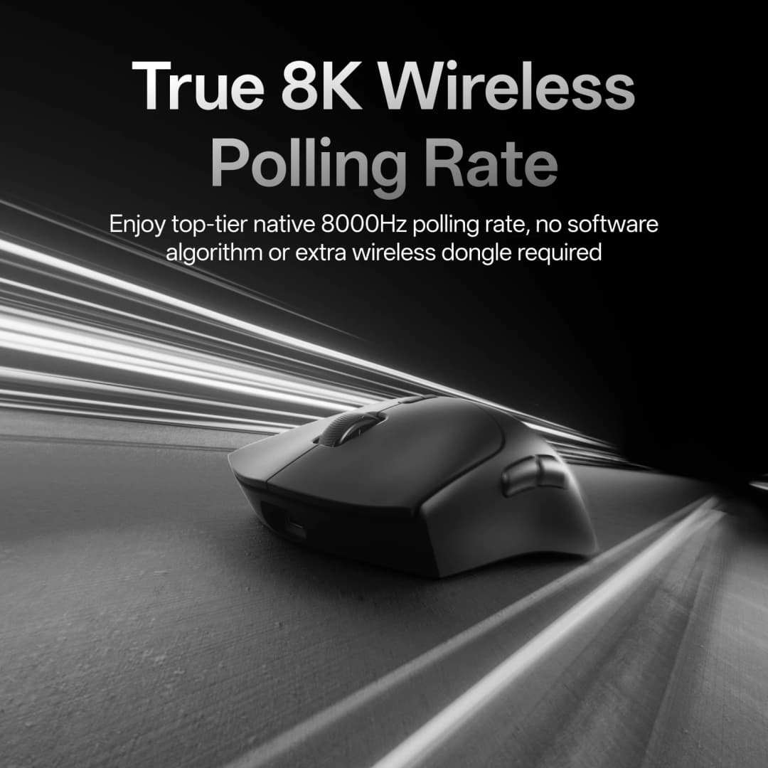ماوس الألعاب اللاسلكي Rapoo VT7 MAX /VT7 بمعدل استطلاع لاسلكي حقيقي 8K ووزن 53 جرام خفيف وبطارية تدوم حتى 750 ساعة - 2