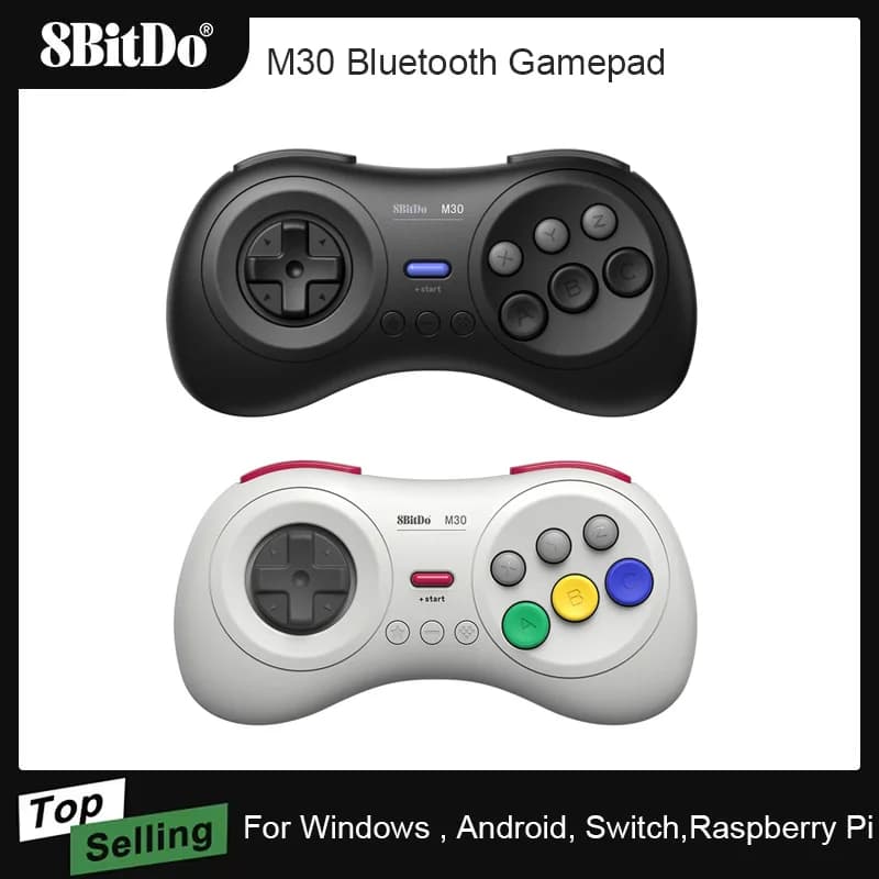 8BitDo M30 يد تحكم بلوتوث وحدة تحكم ألعاب بأسلوب MD لنينتندو سويتش كمبيوتر macOS أندرويد Raspberry Pi ملحقات الألعاب