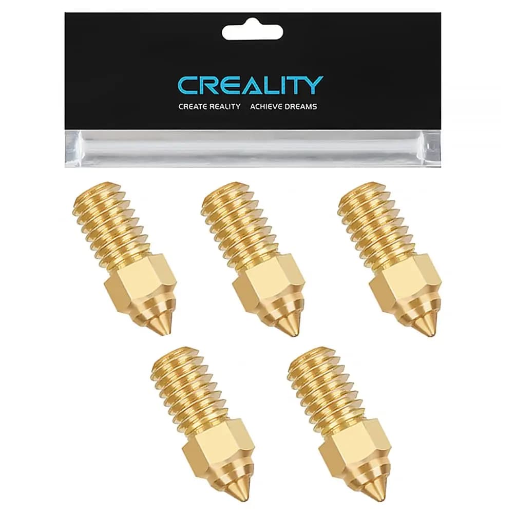 فوهات Ender 3 V3 SE الرسمية من Creality، 0.4mm، 5 قطع، فوهات نحاسية عالية السرعة M6، فوهة رأس طرد لـ Ender 5 S1/Ender 7 ثلاثية الأبعاد
