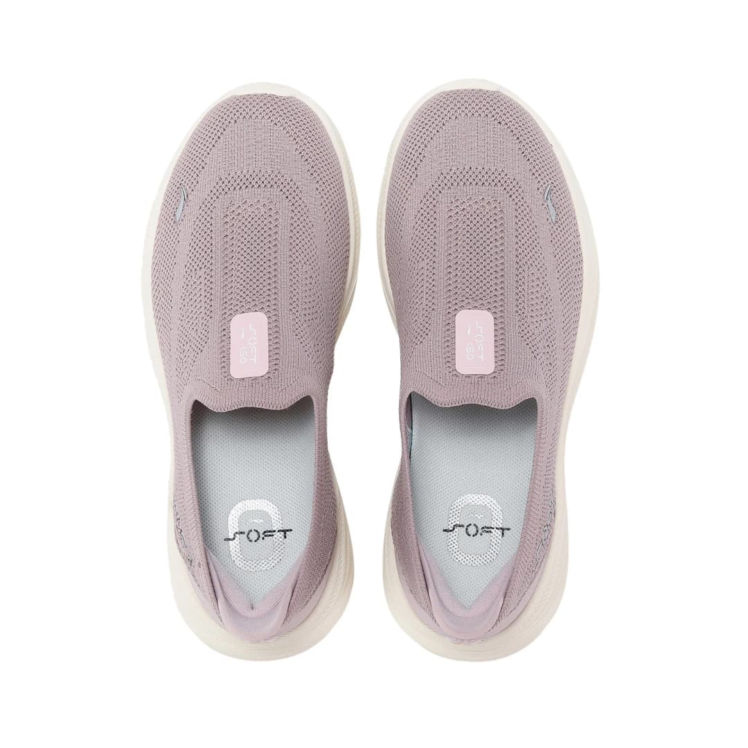 Li-Ning Women's SOFT GO 2 KNIT Slip-on Casual Walking Shoes Breathable Cushion Flexible LiNing Comfortable Sneakers AGLV018 - 6