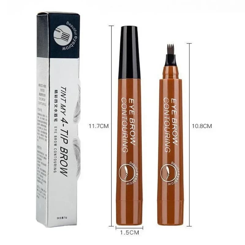5-Color Four-Pronged Eyebrow Pencil Eyebrow Brush Split Liquid Waterproof Long-Lasting Eyebrows Enhancer Pencil Eyebrow Shadow - 4