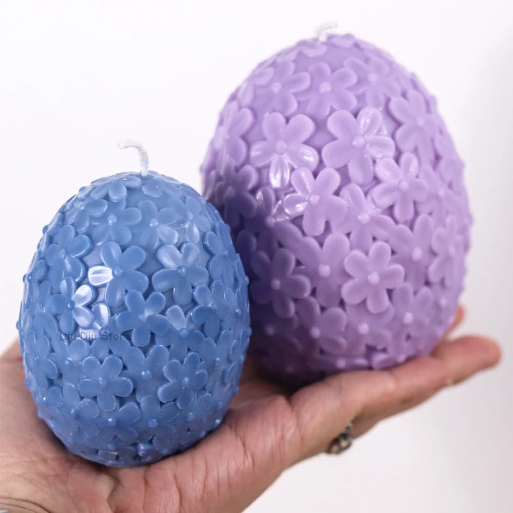 Carving Flower Egg Candle Silicone Mold DIY Catharanthus Ball Making Kit Aromath Soap Plaster Resin Cake Baking Molds Home Decor - 3