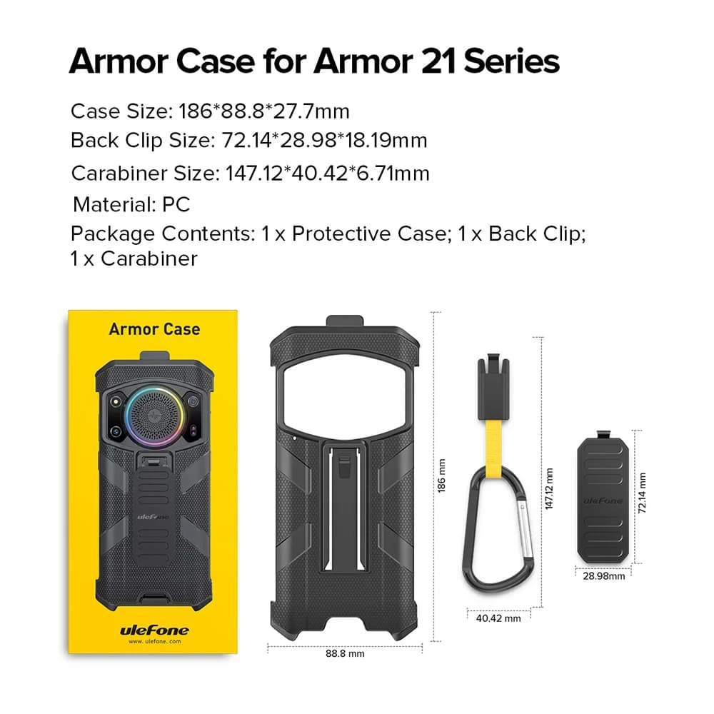 جراب هاتف Ulefone لـ Armor 21 جراب أصلي مع مشبك حزام وخطاف تسلق - 6
