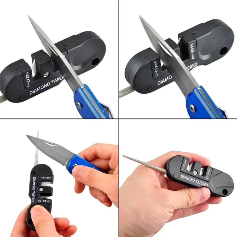 4-in-1 Portable Tungsten Diamond Tool Ceramic Carbide Knife Whetstone Sharpener Sharpen Fish Hook Pocket Camp Hike outdoor - 3
