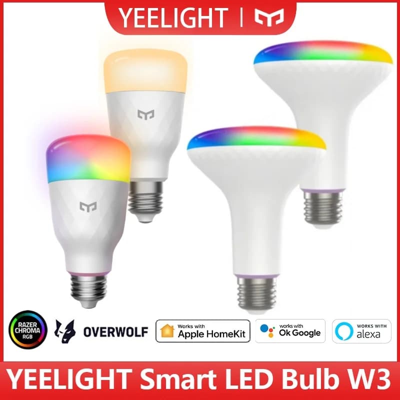 مصباح ليد ذكي Yeelight W3 E26 اتصالي واي فاي 850lm/900lm تحكم بالتطبيق لمنزل mi وأليكسا وجوجل وسمارت ثينجز وIFTTT