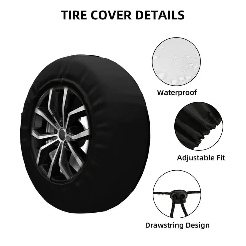 غطاء إطار احتياطي مخصص لسيارات جيب جراند شيروكي RV SUV، أغطية حماية للعجلات، مقاسات 14" و15" و16" و17" - 3