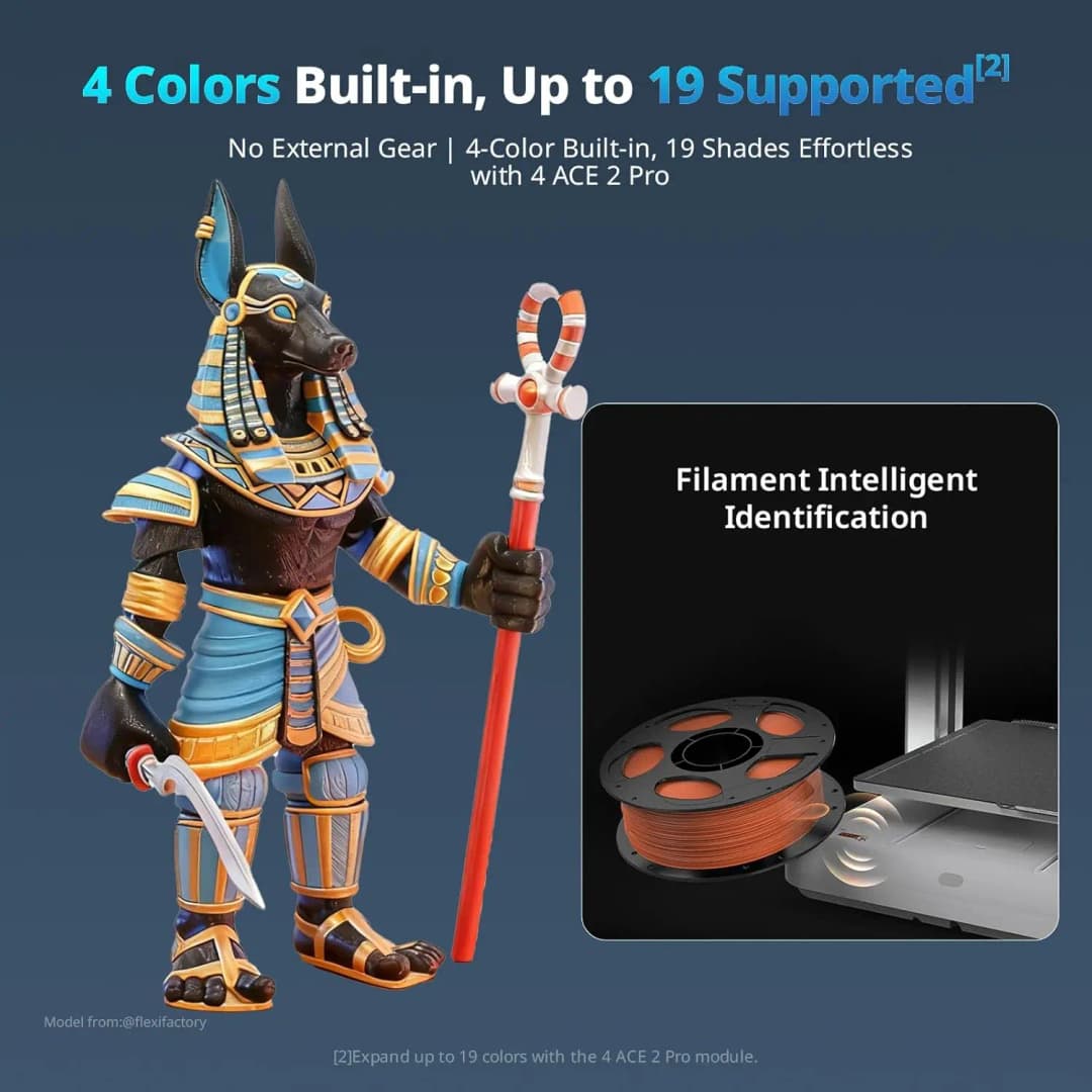 طابعة ثلاثية الأبعاد ANYCUBIC Kobra X متعددة الألوان بأربعة ألوان وتقنية FDM عالية السرعة لسطح المكتب - 2