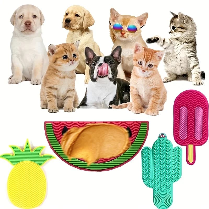 Suitable for pets weighing less than 3 kilograms Mat Cats Slow Food Bowls Suction Cup Feeding Food Silicone Lick，product small - 5