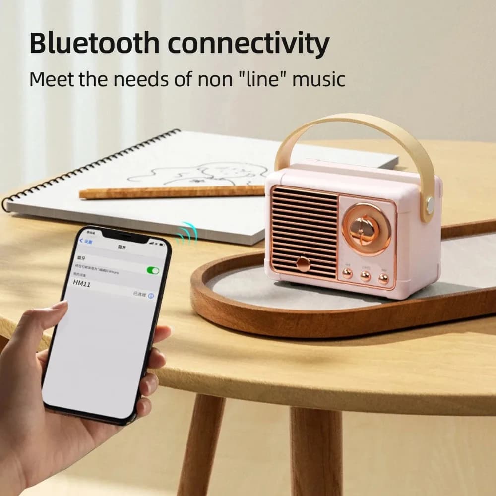 Retro Bluetooth Speaker Wireless Card Portable Subwoofer Mini Outdoor Student Small Bluetooth Speaker - 2