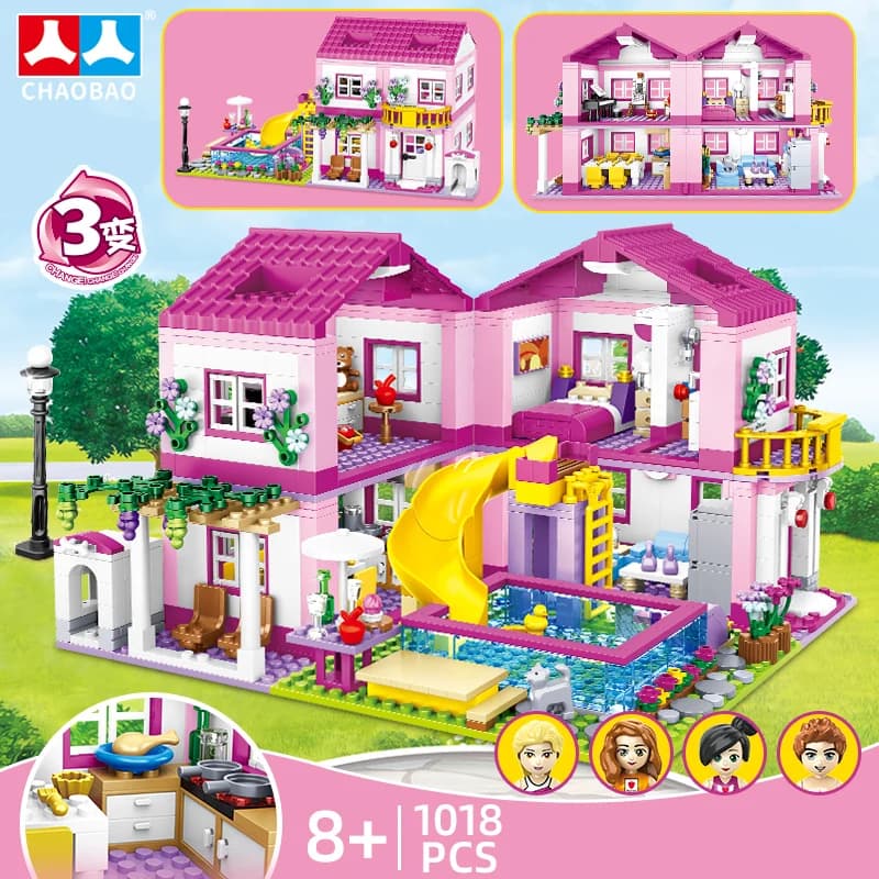 أصدقاء مدينة عرض الشارع منزل الصيف عطلة فيلا القلعة نموذج بنة مجموعات أرقام DIY الطوب لعب للأطفال الفتيات هدية