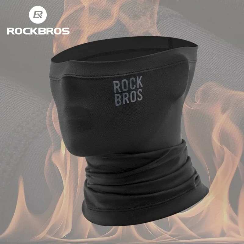 ROCKBROS قناع وجه دافئ للدراجات في الشتاء من الصوف للتنزه والتخييم والتزلج، وشاح رقبة، واقي من الرياح، قناع دراجة هوائية