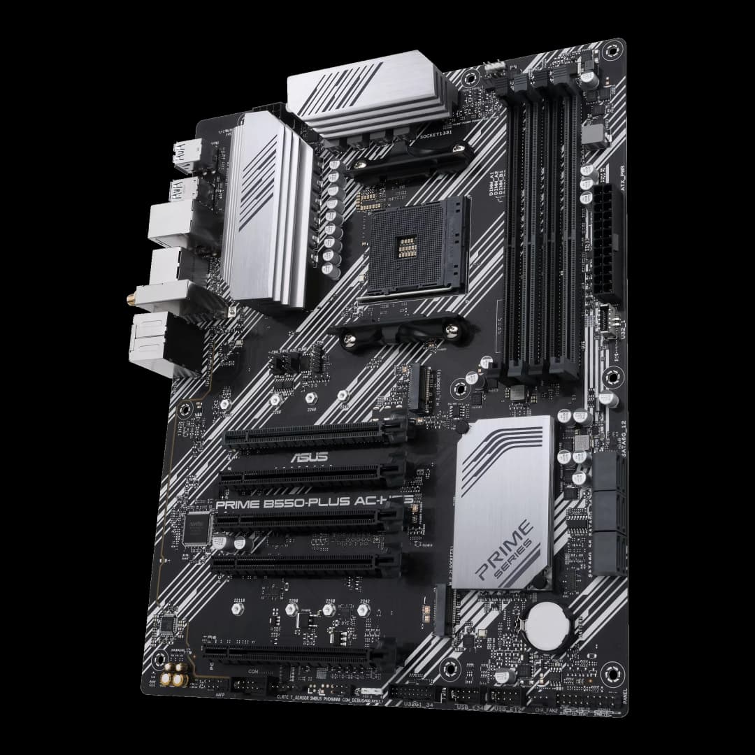 لوحة أم ASUS PRIME B550-PLUS AC-HES مقبس AM4 وحدة معالجة مركزية DDR4 4866 (OC) مجموعة شرائح B550 لوحة رئيسية ATX - 4