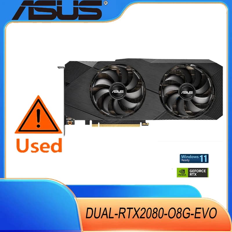 بطاقة رسومات ASUS GeForce RTX 2080 Super Overclocked 8G GDDR6 مروحة مزدوجة إصدار EVO V2 جاهزة للواقع الافتراضي HDMI DisplayPort 1.4 - 2