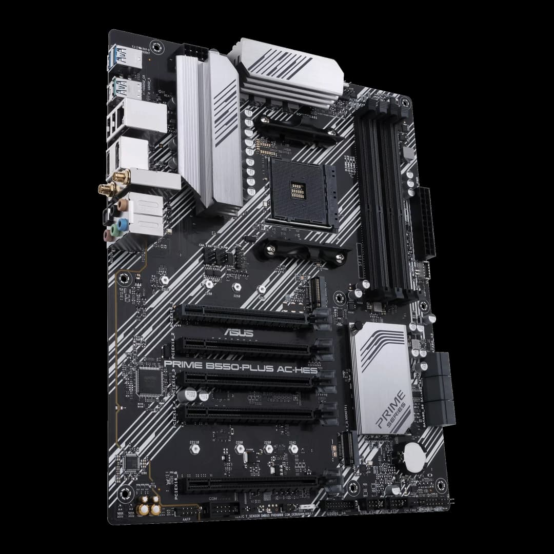 لوحة أم ASUS PRIME B550-PLUS AC-HES مقبس AM4 وحدة معالجة مركزية DDR4 4866 (OC) مجموعة شرائح B550 لوحة رئيسية ATX - 3