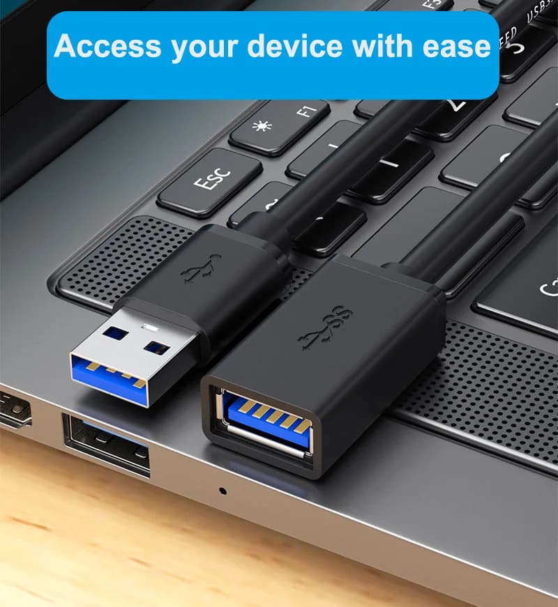 USB 3.0 Extension cable Short Super Speed USB 3.0 cord Extension USB 3.0 A male to A female 0.3M up to 5Gbps for Macs Windows - 4
