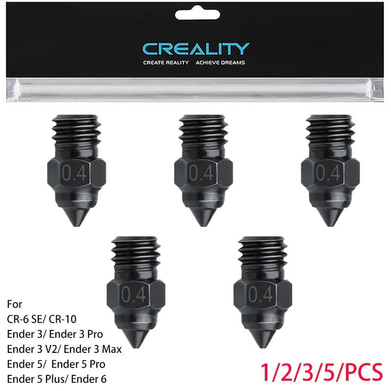 فوهات MK8 من الفولاذ المقسى من Creality، فوهات CR6 SE لطابعات Ender3 S1 Sprite/Ender3 V2/Pro/Neo