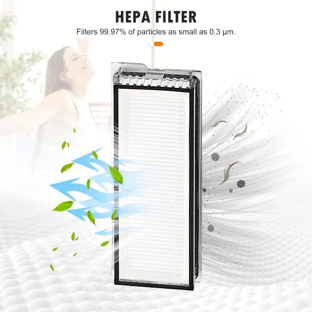 ملحقات مكنسة روبوروك Q Revo MaxV/Q Revo S/Q Revo Pro، كيس غبار، فرشاة جانبية رئيسية، فلتر Hepa، مناديل تنظيف، قطع غيار - 6