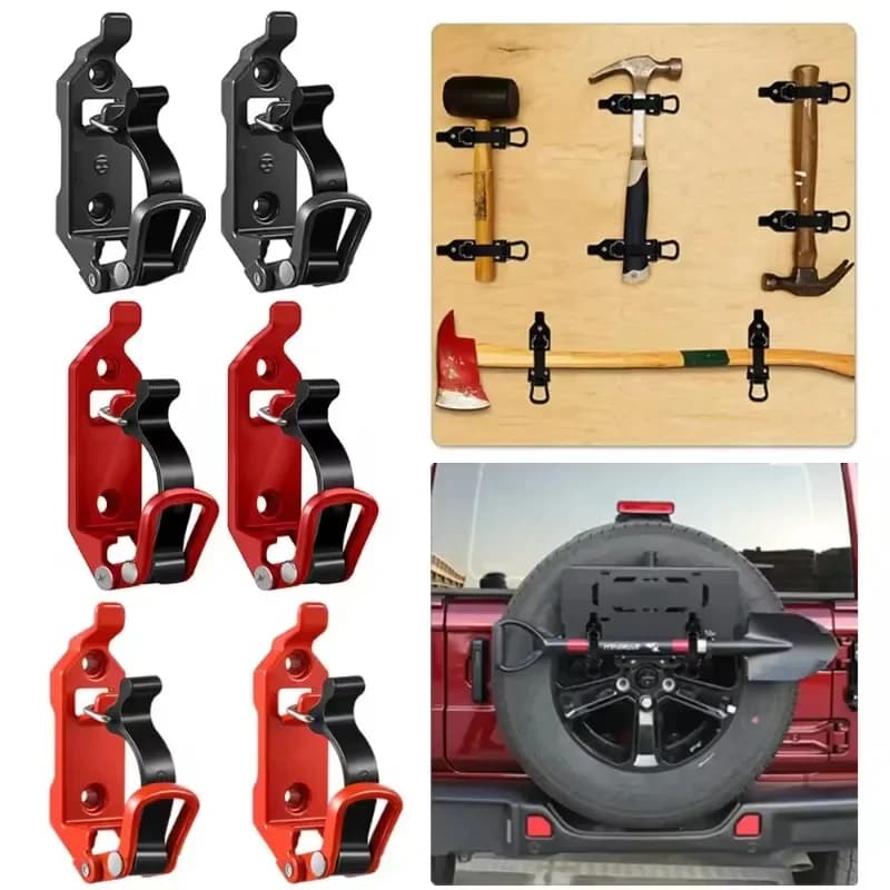 2-4PCS Tool Fixing Bracket Wall Mounting Bracket Shovel Ax Quick Release Clamp Shovel Bracket Car RV Boat Home Accessories - 2