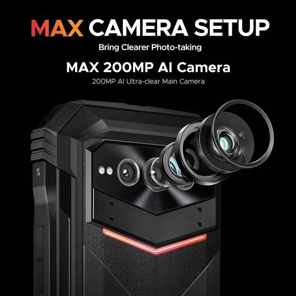 الإصدار العالمي DOOGEE V Max Plus هاتف متين 6.58 بوصة 120 هرتز 36 جيجابايت (16+20) 512 جيجابايت كاميرا 200 ميجابكسل ذكاء اصطناعي بطارية 22000 مللي أمبير تأثير إضاءة أندرويد 14 - 3