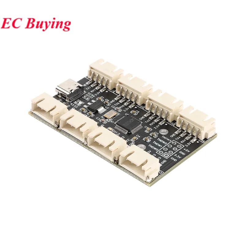 وحدة منفذ تسلسلي RS232 إلى 8 قنوات، لوحة توسيع UART متعددة الاتجاهات، نوع C إلى 8 مركز TTL - 4