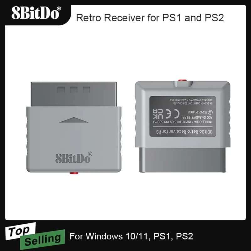 محول استقبال 8BitDo ريترو دونجل لـ PS1 وPS2 وويندوز، يدعم يد تحكم Xbox Series / Xbox One وSwitch وPS5 وPS4