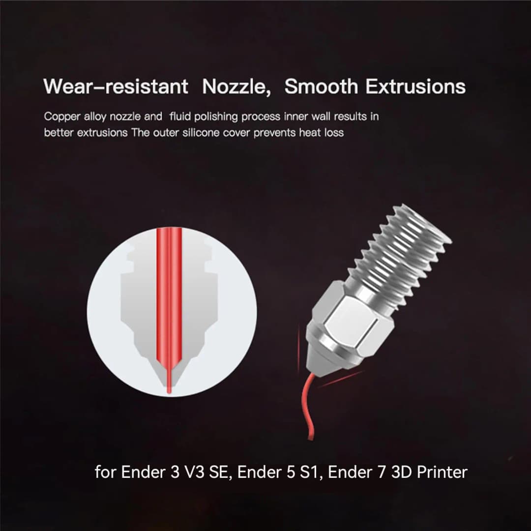 Creality Original Ender 3 V3 SE Brass Nozzle Kit, High-Speed Brass Nozzles for Ender 3 V3 SE/Ender 5 S/Ender 7 3D Printer - 3