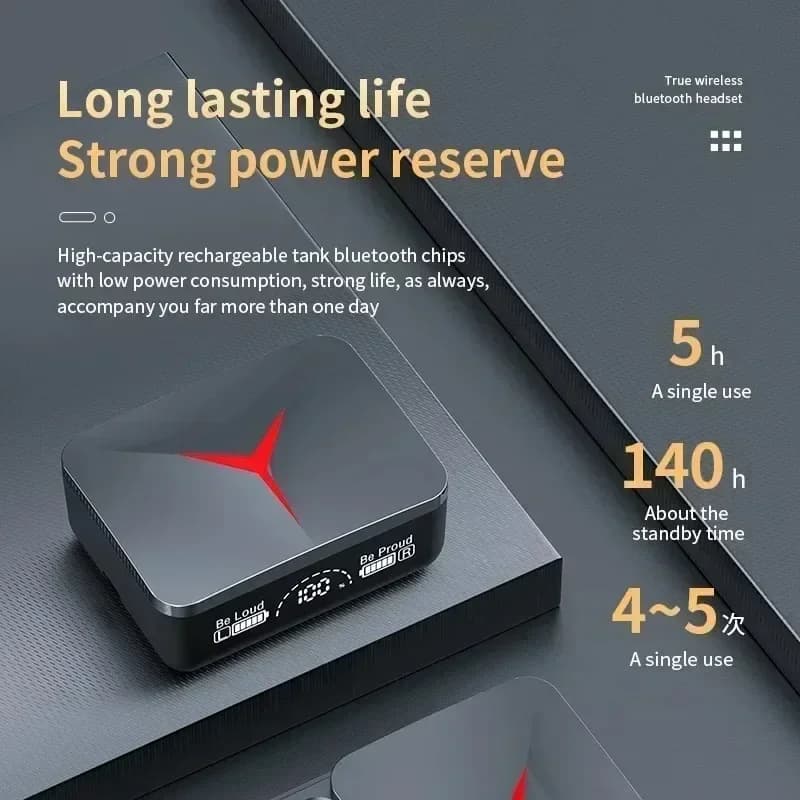 M90 سماعات لاسلكية TWS، بلوتوث، تحكم باللمس، سماعات أذن رياضية، ستيريو Hifi، سماعة ألعاب مع ميكروفون للهواتف الذكية - 4