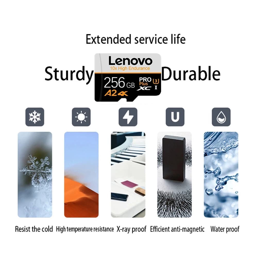 بطاقات ذاكرة Lenovo Secure Micro TF SD بسعة 512 جيجابايت و128 جيجابايت و32 جيجابايت UHS-I V10 عالية السرعة للكاميرا/الهاتف الذكي/الكمبيوتر - 6