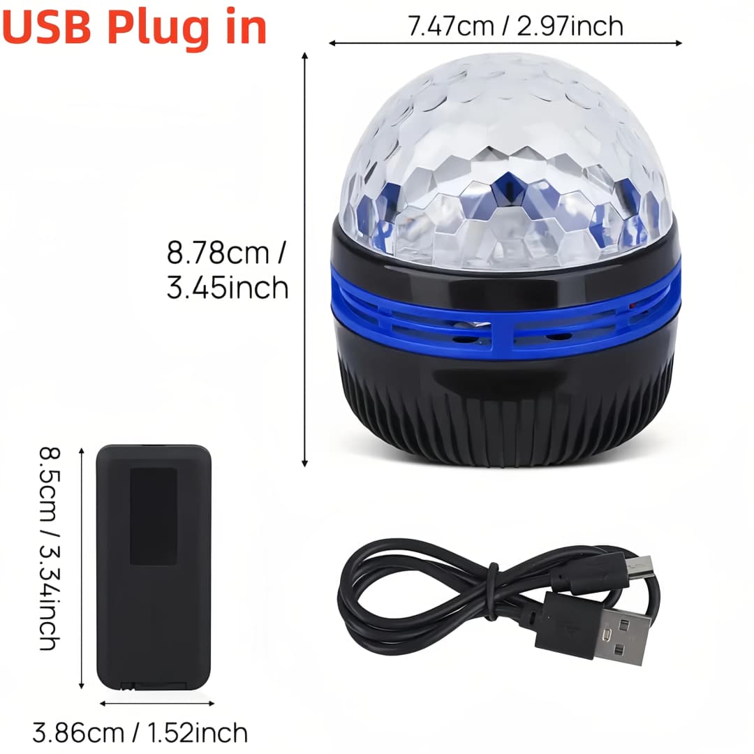 1pc Vibrant Water Ripple LED Projection Light,Remote Control,USB-Powered,RGB Atmosphere Projector for Bedroom,Home Theater Decor - 6