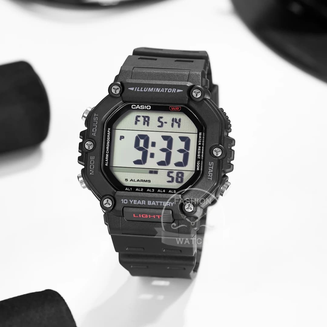 Casio Men's Sport Watch Versatile Fashion Digital Display Water Resistant Strap Timepiece AE-1600H- - 4