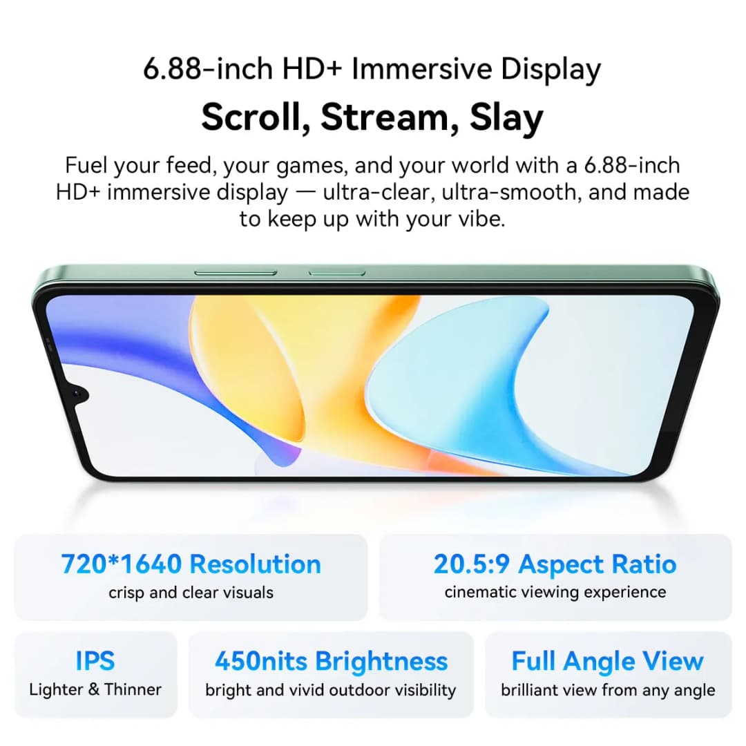 هاتف بلاك فيو شارك 6 الذكي 5G، أندرويد 15، معالج يونيسوك T8100، شاشة 6.88 بوصة بمعدل تحديث 120 هرتز، ذاكرة وصول عشوائي 8 جيجابايت، ذاكرة داخلية 128 جيجابايت، بطارية 5000 مللي أمبير، هاتف مفتوح - 2