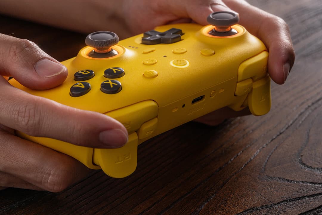 وحدة تحكم بلوتوث 8BitDo Ultimate 2 لنينتندو سويتش 2 كمبيوتر ويندوز، ذراع تحكم لاسلكي مع عصا تحكم TMR، زناد تأثير هول - 3