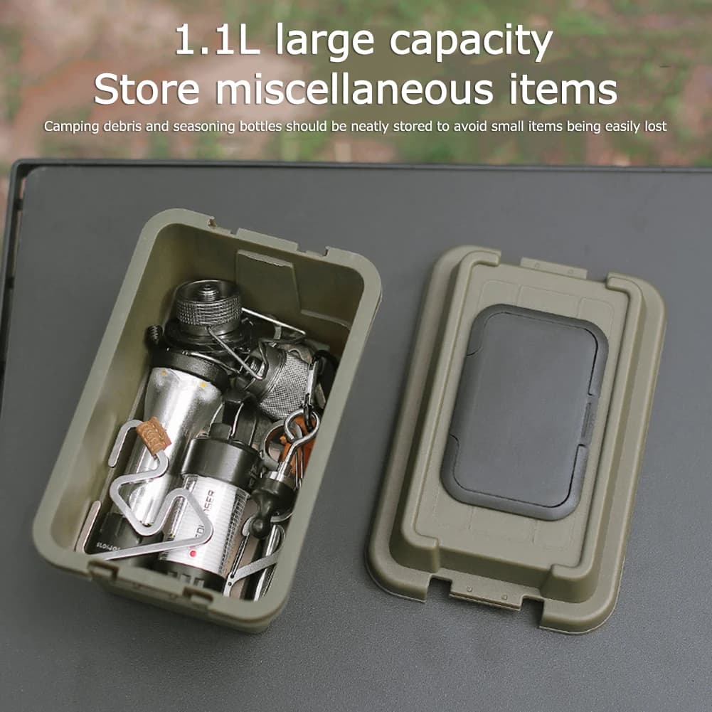 Multifunctional Outdoor Storage Box 1.1L Portable Napkin Paper Tissue Storage Case Moisture-Resistant for Camping Hiking Travel - 6