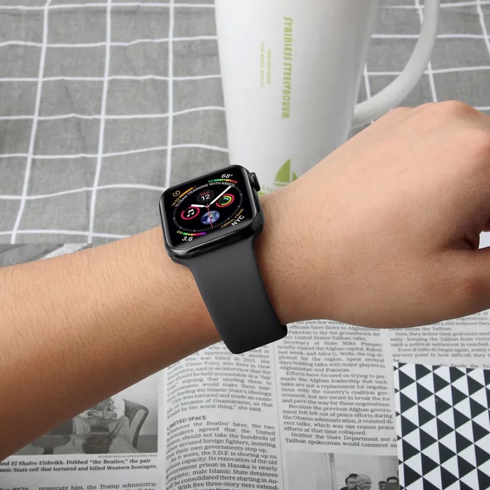 Silicone strap For Apple Watch band 44mm 40mm 49mm 45mm 41mm 42mm 38mm Rubber correa bracelet iWatch series 9 8 7 6 3 SE ultra 2 - 2