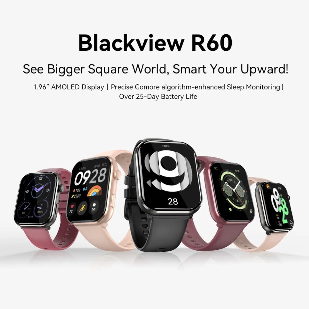 ساعة بلاكفيو R60 الذكية بشاشة AMOLED مقاس 1.96 بوصة وبطارية 800 مللي أمبير مع مكالمات بلوتوث وتتبع الصحة واللياقة البدنية - 6