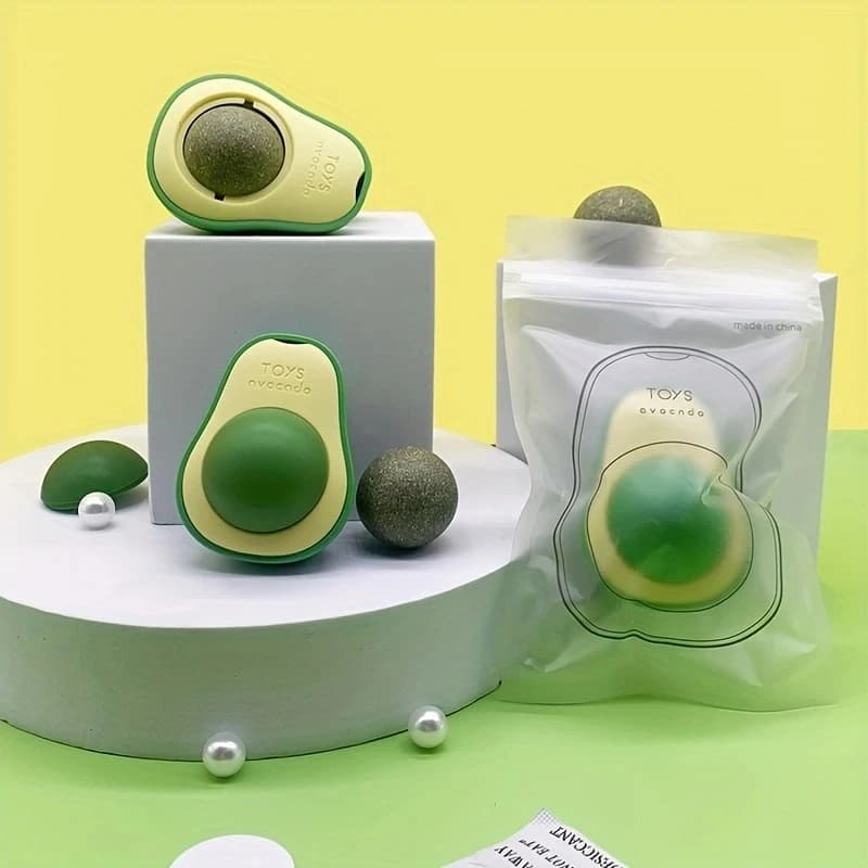 1PC Cat Mint Avocado Toy That Can Rotate for Entertainment. Cat Mint Toy - 4