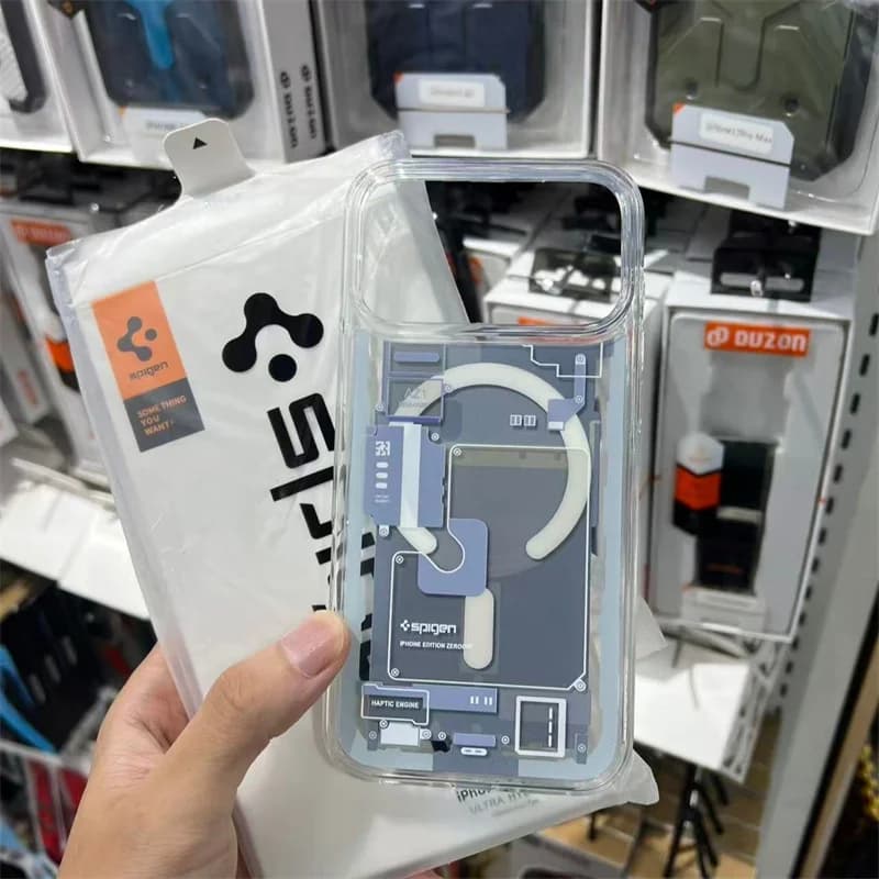 غطاء Spigen المغناطيسي لهواتف iPhone 12 و13 و14 و15 Plus و16 و17 و18 Pro Max، غطاء بتقنية Air، متوافق مع غطاء Apple Magsafe للحماية
