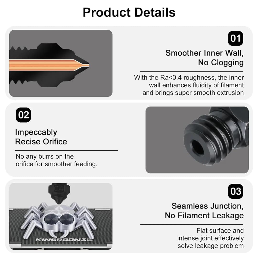 فوهات MK8 من الفولاذ المقسى من Creality، فوهات CR6 SE لطابعات Ender3 S1 Sprite/Ender3 V2/Pro/Neo - 5