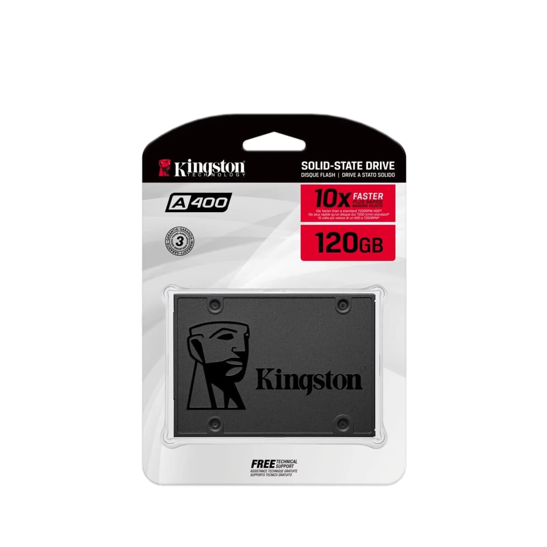 قرص كينجستون SSD داخلي A400 بسعات 960 جيجابايت و480 جيجابايت و240 جيجابايت و120 جيجابايت، مقاس 2.5 بوصة، واجهة SATA III لأجهزة الكمبيوتر المحمولة والمكتبية - 2