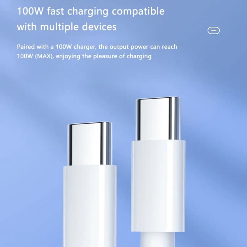 3PCS PD 100W USB C to USB Type C Cable Fast Charge Data Cable For Iphone 17 15 15Pro Huawei Samsung Xiaomi Data Line White 1M 2M - 5