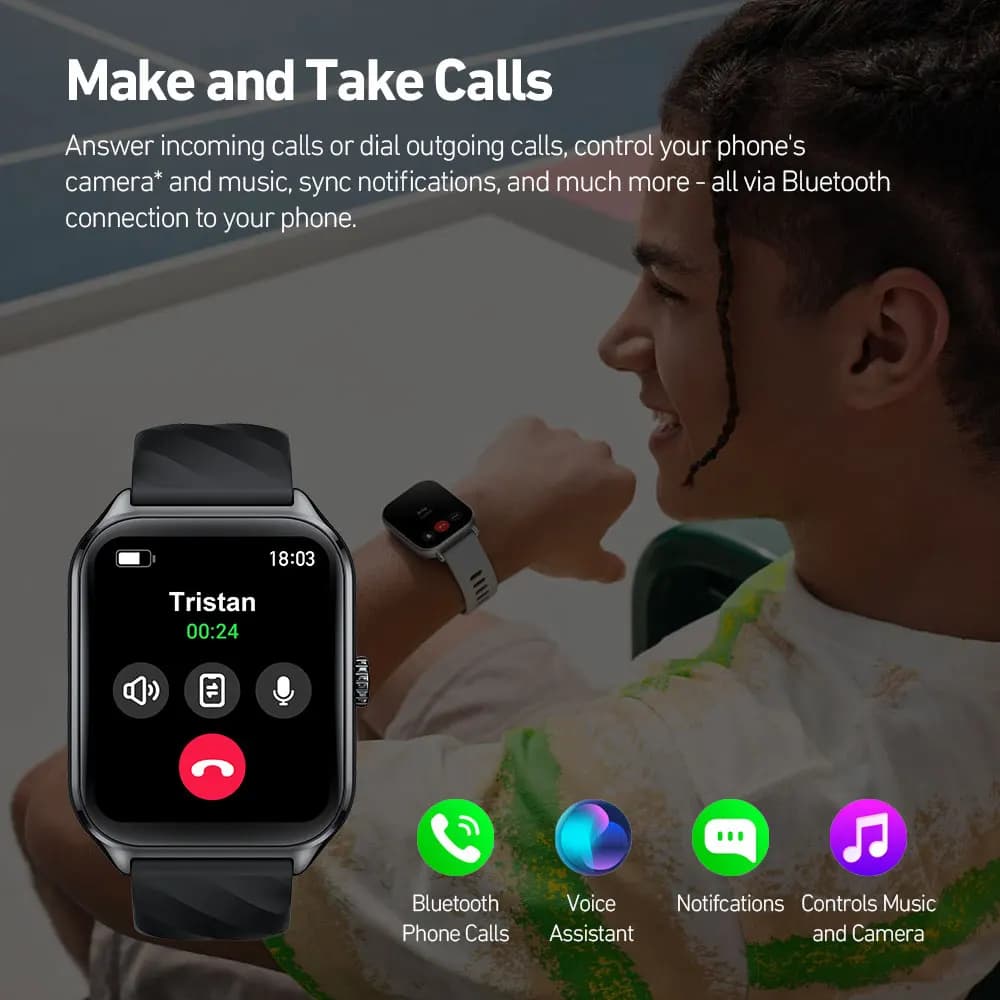 ساعة ذكية Zeblaze VIBE 7 PRO، شاشة AMOLED 1.43 بوصة، إجراء/استقبال المكالمات، إدارة الصحة، ساعة رياضية للرجال - 4
