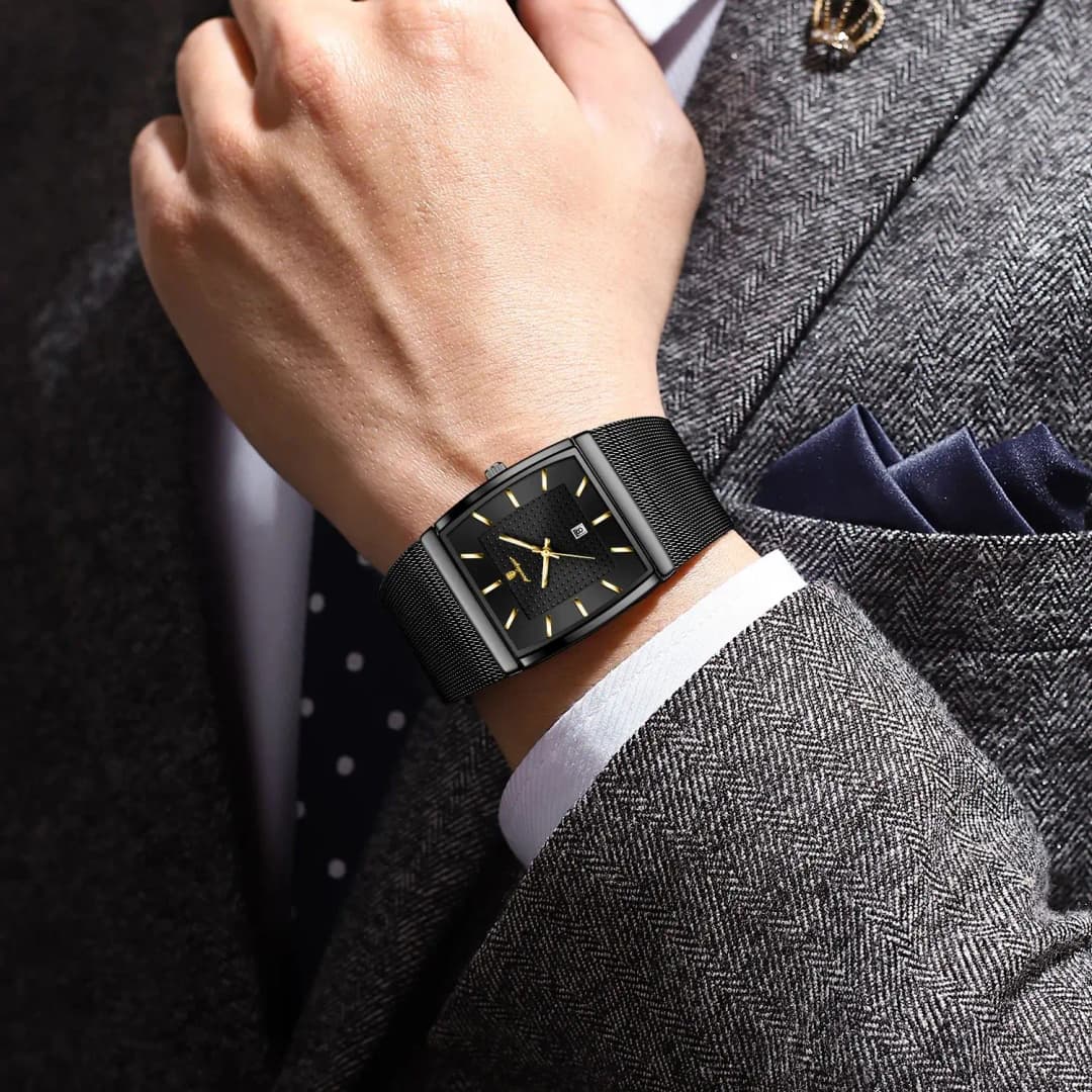 POEDAGAR Top Luxury Men Wristwatch Waterproof Luminous Stainless Steel Mesh Date Man Watch Fashion Business Quartz Men's Watches - 5