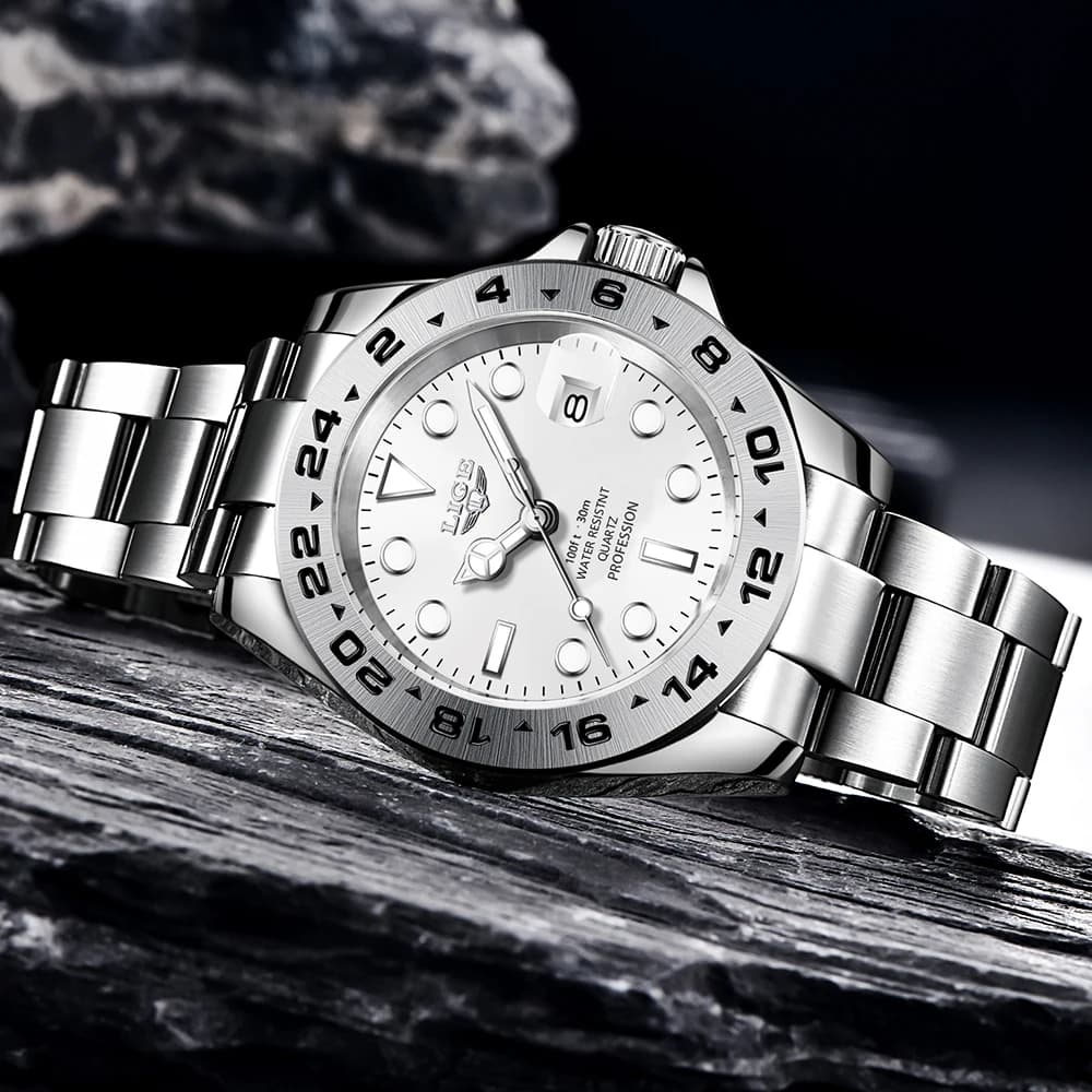 LIGE Hot Sell Men Watch Sport Mens Watches Top Brand Luxury  Military Waterproof Full Steel Quartz Clock Men Relogio Masculino - 2