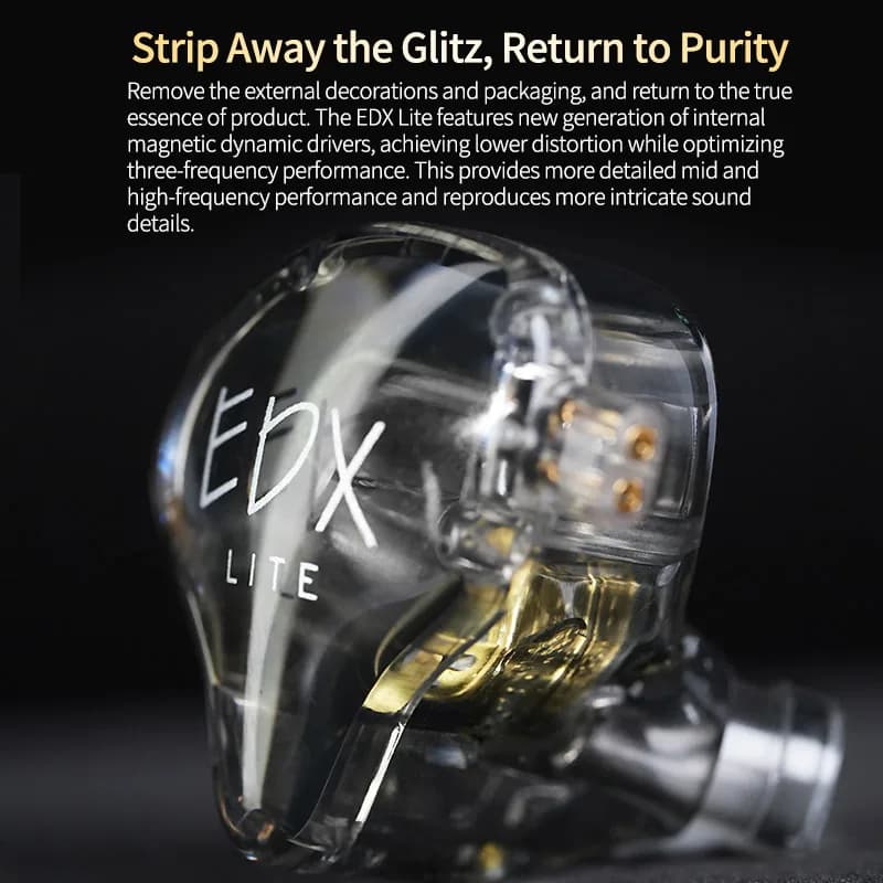 KZ EDX Lite Wired In Ear Earphones  Monitor Stage Live Headphones HIFI Stereo Bass Music Earbuds Sports Gaming Headset - 3