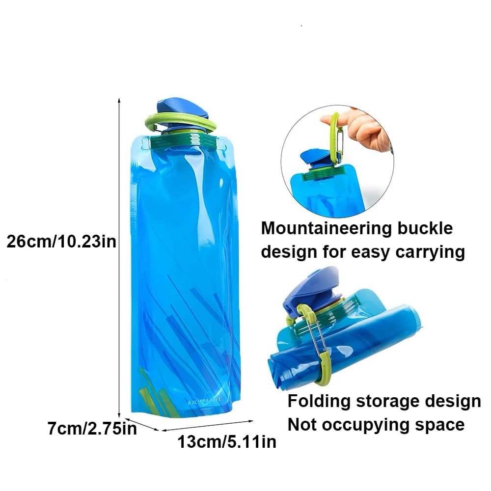 Outdoor Cycling Sports Water Bottle - Mountaineering Portable Water Cup - PE Plastic Folding Water Bag - Gift Promotion Water - 6