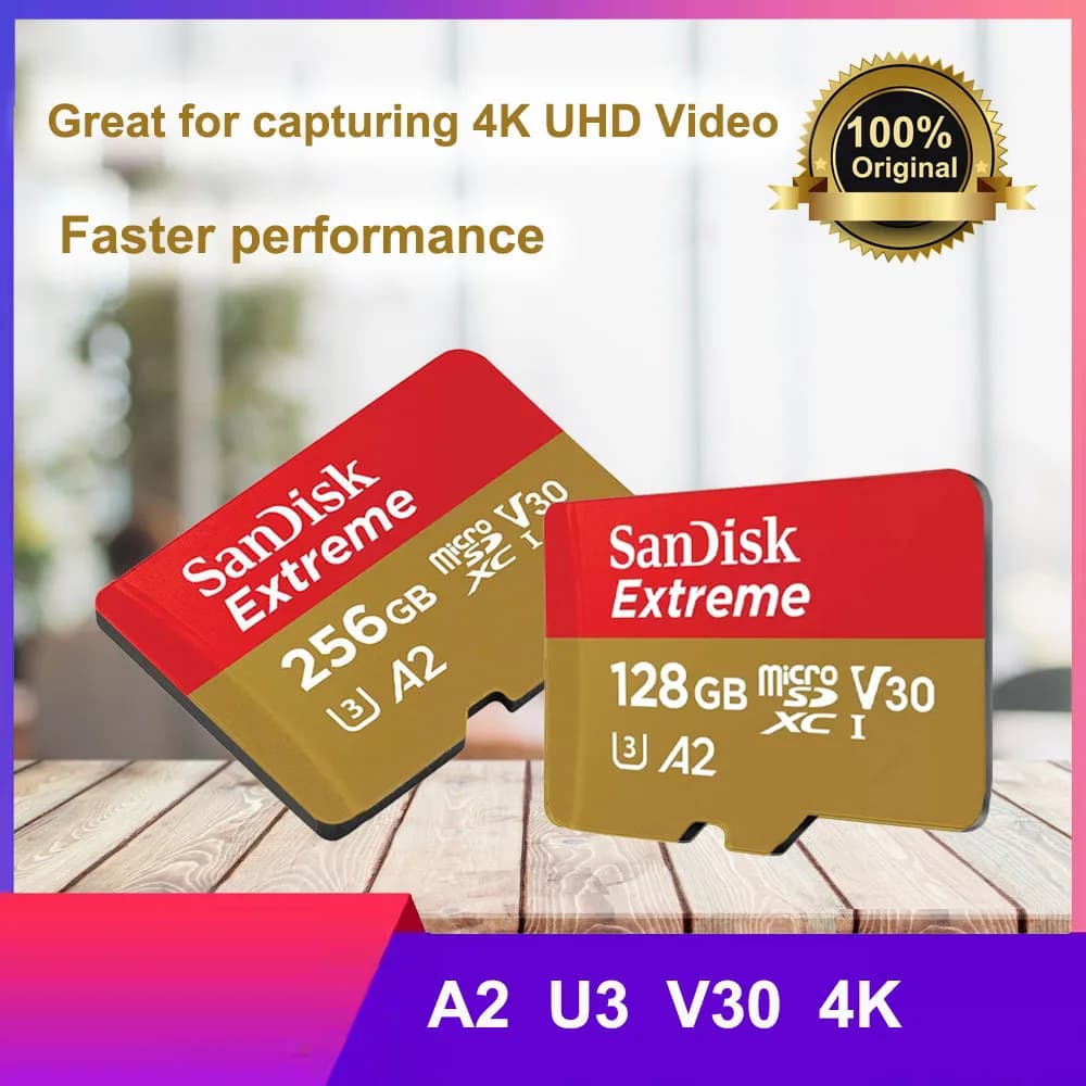 بطاقة ذاكرة SanDisk MAX ENDURANCE مايكرو إس دي 32 جيجابايت 64 جيجابايت 128 جيجابايت 256 جيجابايت بسرعة قراءة وكتابة عالية لمراقبة الفيديو U3 V30 4K للطائرات بدون طيار