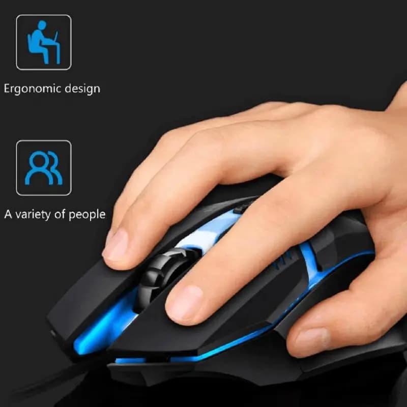 ماوس ألعاب عالي الجودة بإضاءة RGB خلفية وأربعة أزرار، متوافق مع أجهزة الكمبيوتر المكتبية والمحمولة - إصدار 2025 - 2