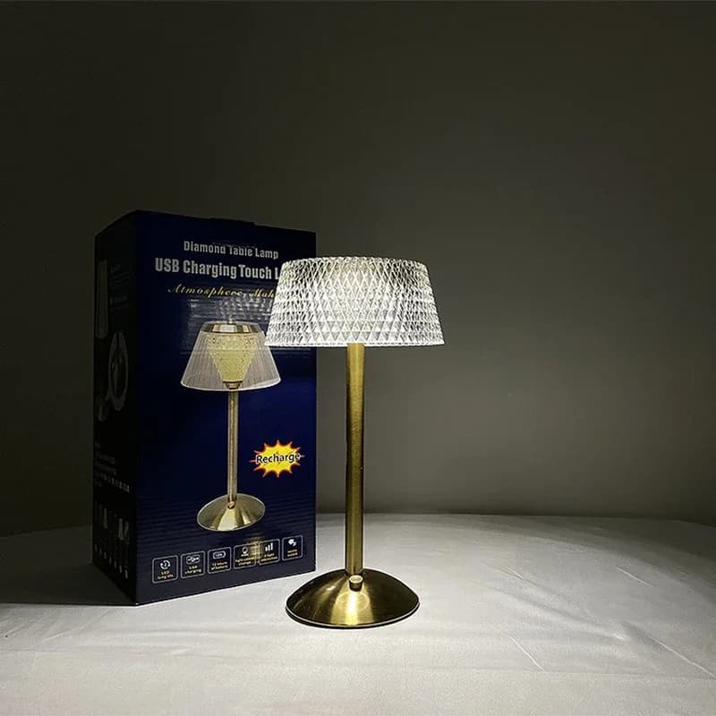 مصباح ليلي LED قابل لإعادة الشحن يعمل باللمس مصباح غرفة نوم مصباح مكتب زجاجي LED ديكور جو غرفة النوم - 5