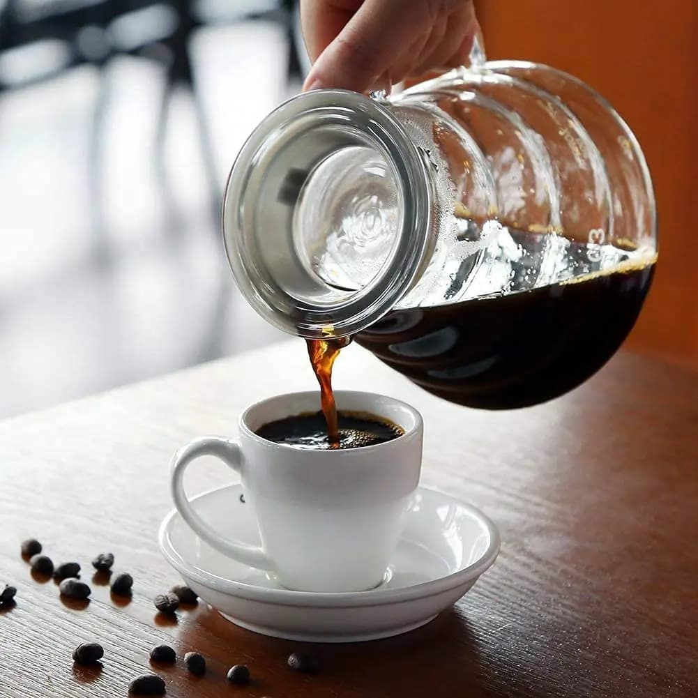 إبريق قهوة Leeseph، 350/600 مل إبريق زجاجي شفاف مع أغطية، إكسسوارات صانع قهوة إسبريسو - 5