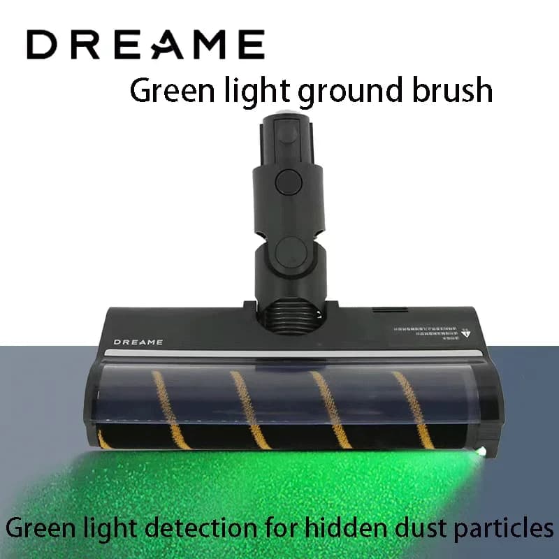 فرشاة دوارة مع إضاءة LED خضراء ورأس فرشاة أرضية من المخمل الناعم لماكنات دريم V12S V16S V11 V12 T10 T20 T30 T20pro T30NEO V16 V12pro